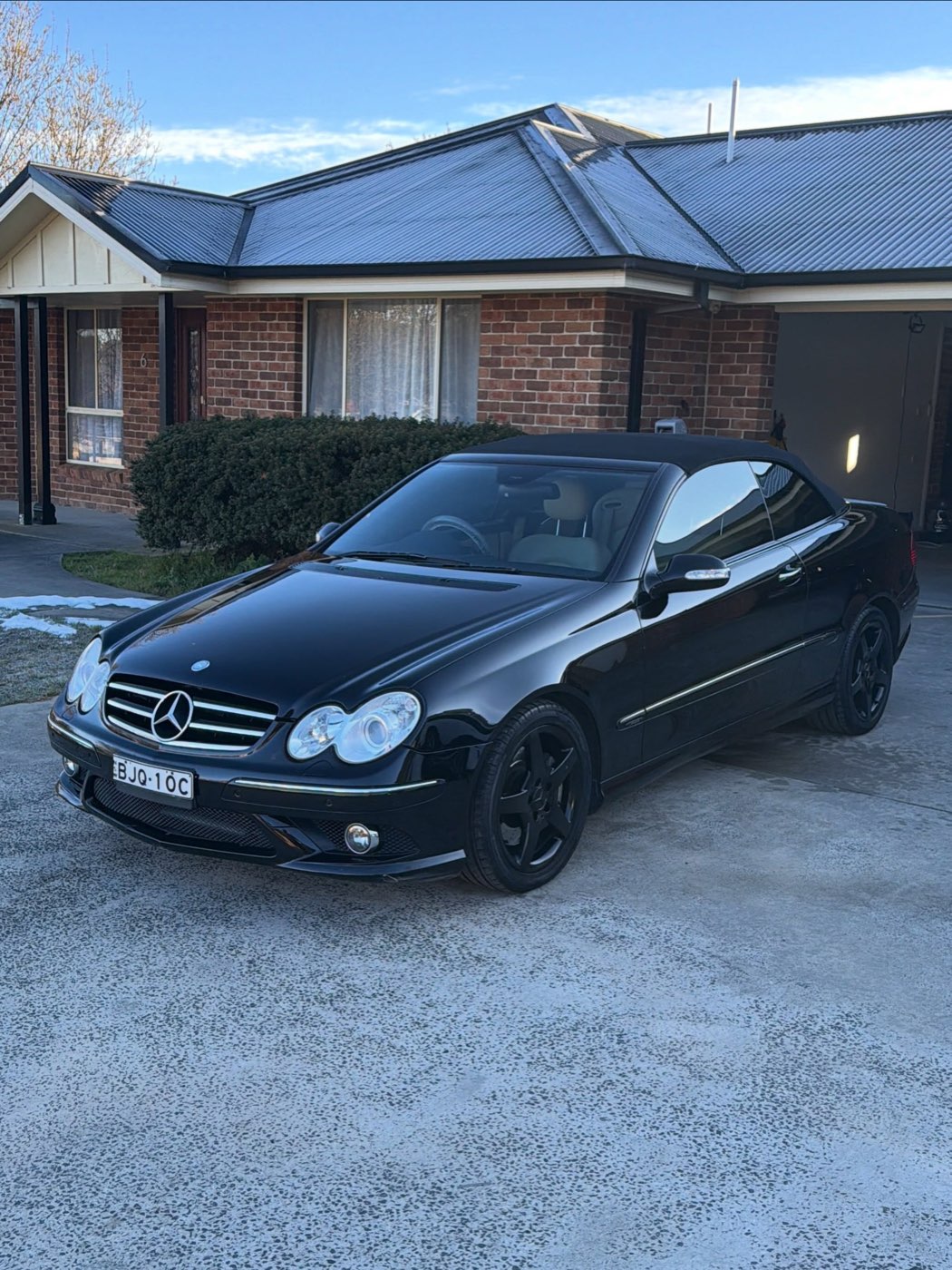Black Mercedes CLK convertible after a prestige detail