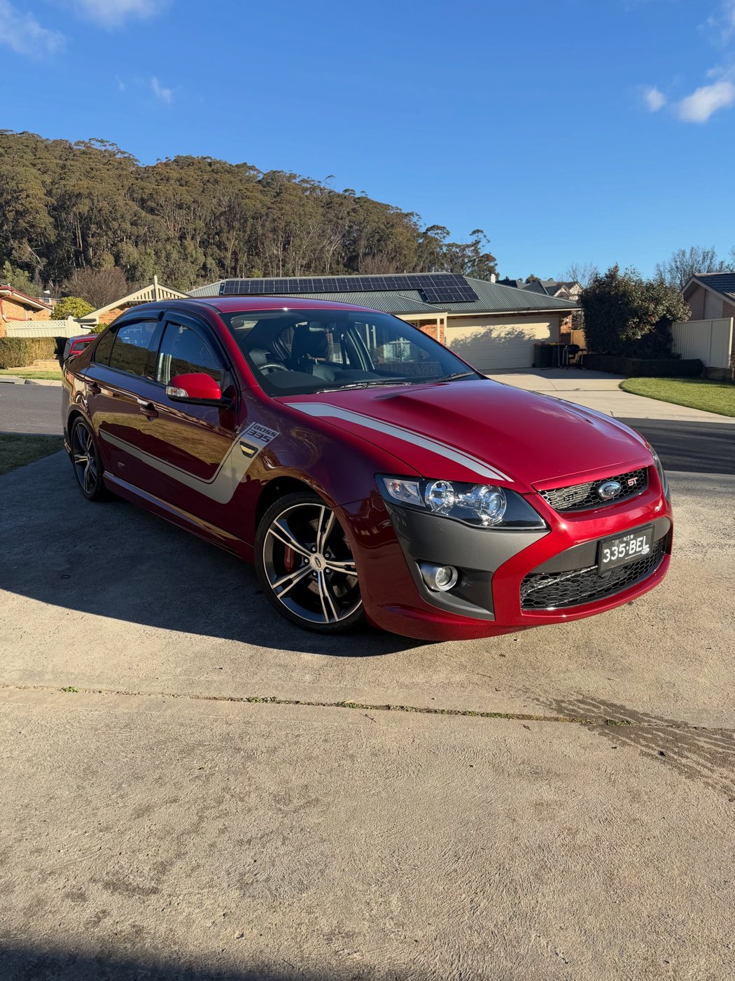 Red Ford Falcon XR after a cut and polish